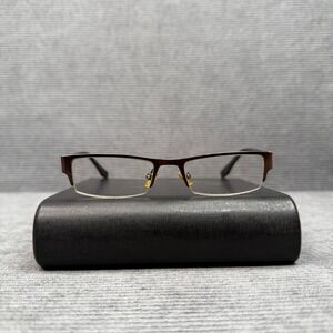 Mayhem MH01 Rectangular Semi-Rimless Eyeglasses Brown Black‎ Orange 48-17-135